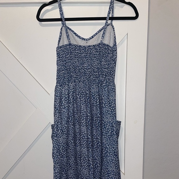 Floral Blue Below The Knee Sundress - Picture 5 of 9